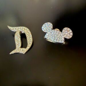 Bling mickey and Disney "D" pin set